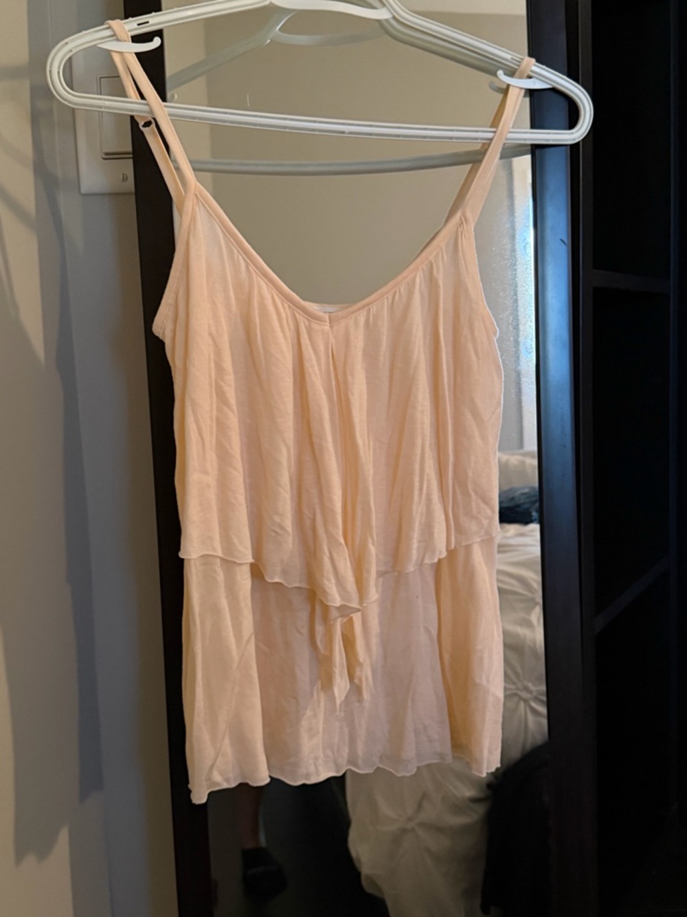 Aritzia Light Peach Layered Spaghetti Strap Tank